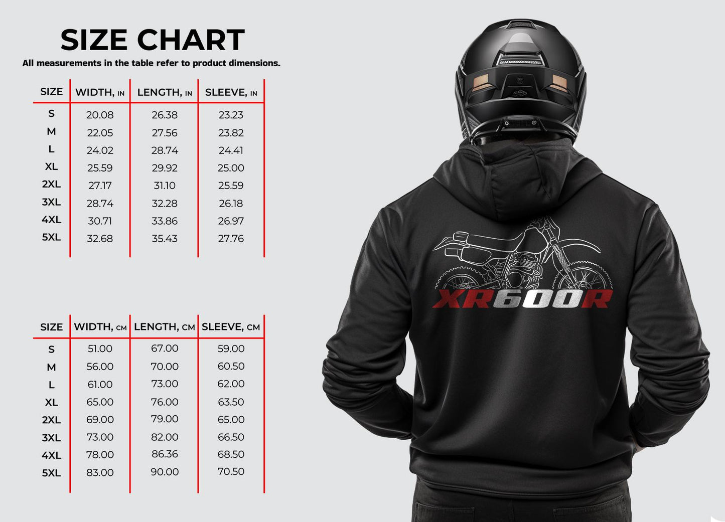 Honda XR600R Inspired Hoodie - Motorcycle Sweatshirt for Riders