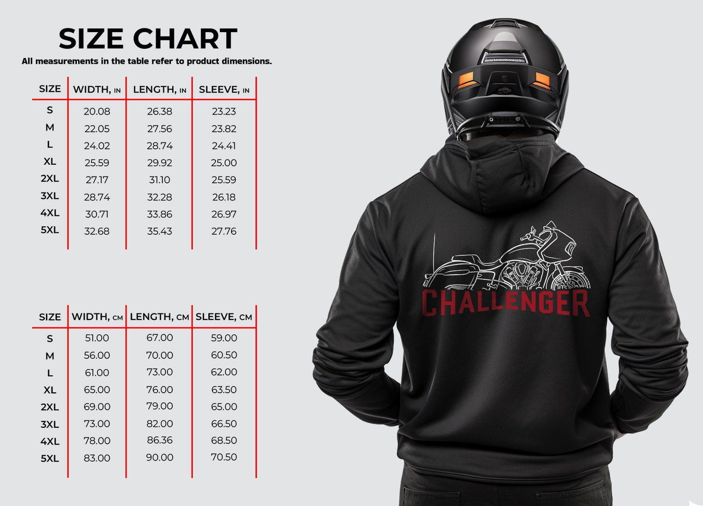 Indian Challenger Hoodie - Motorcycle Sweatshirt for Biker