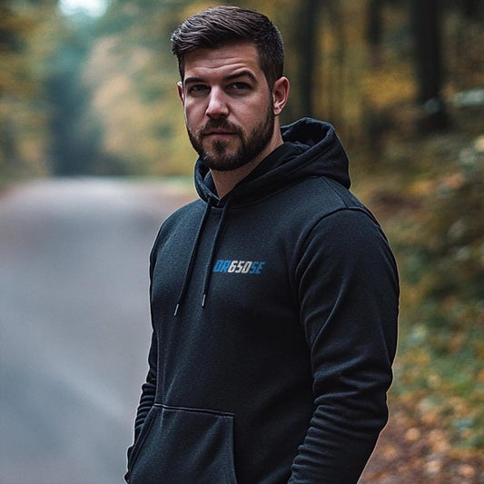 Suzuki DR650 Inspired Hoodie - Motorcycle Sweatshirt for Riders