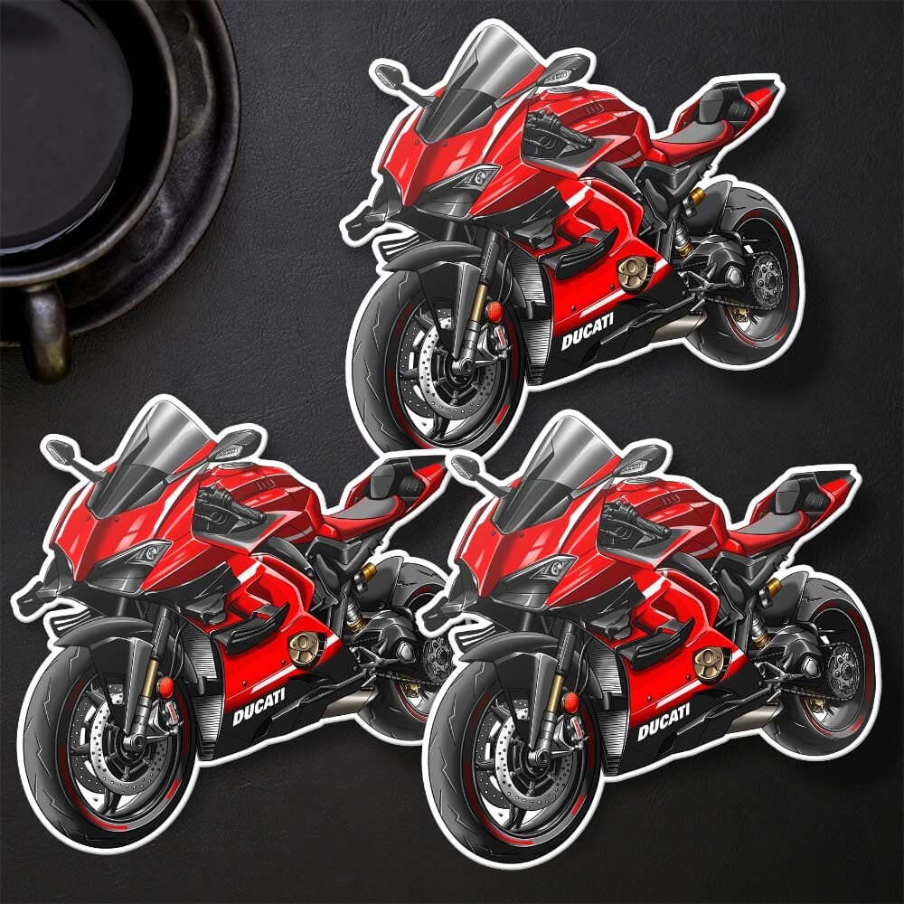 Ducati Superleggera V4 Stickers - Set of 3 Motorcycle Decals for Riders