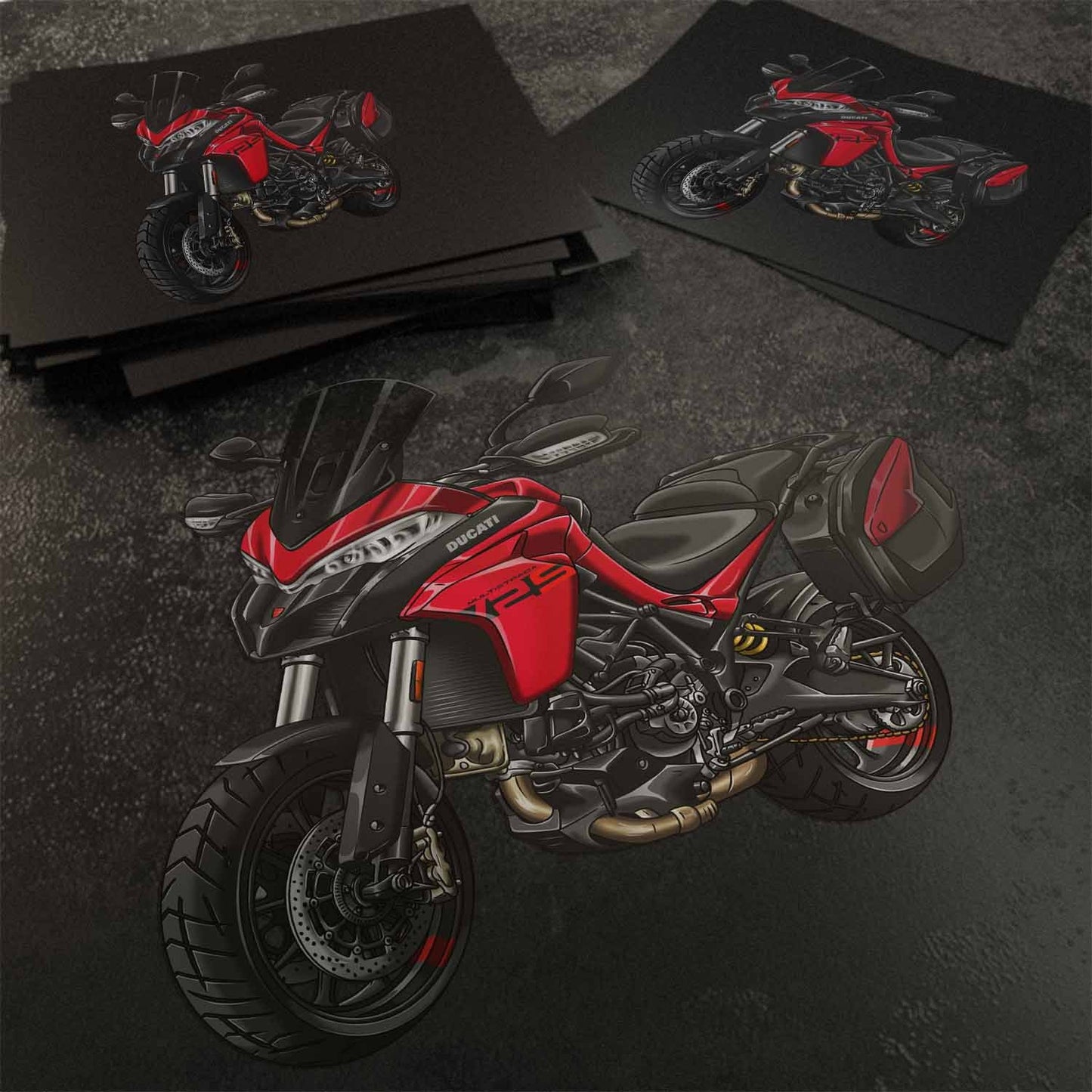 Ducati Multistrada V2 Stickers - Set of 3 Motorcycle Decals for ADV Riders