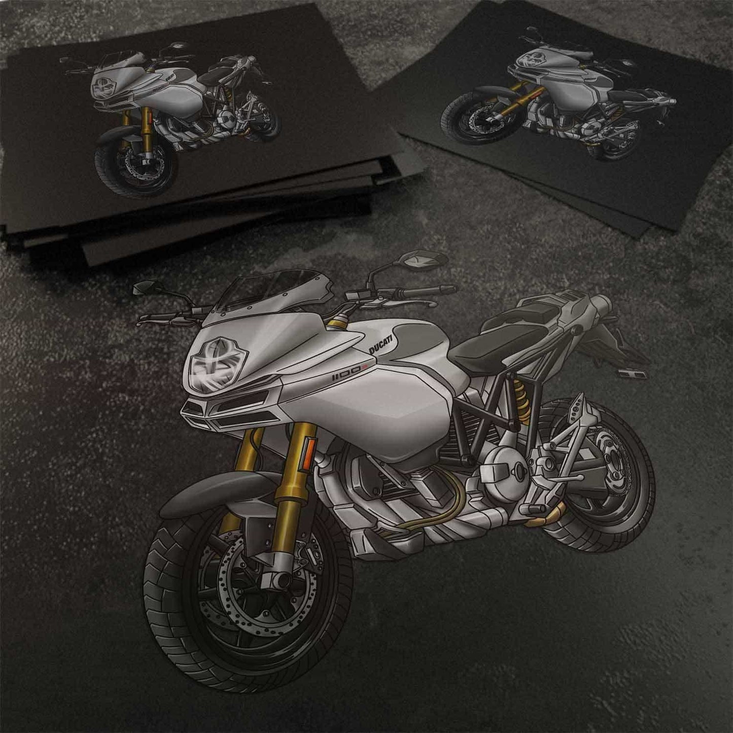 Ducati Multistrada 1100 Stickers - Set of 3 Motorcycle Decals for ADV Riders