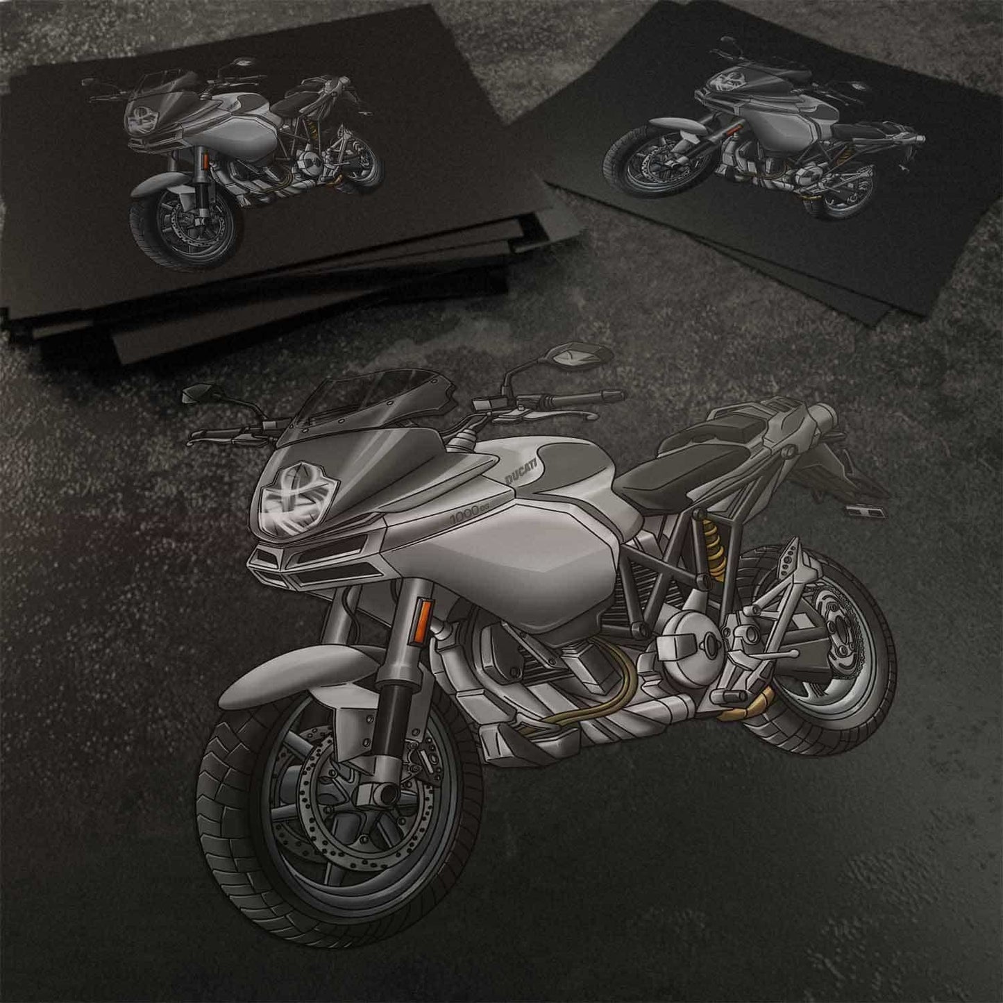 Ducati Multistrada 1000DS Stickers - Set of 3 Motorcycle Decals for ADV Riders