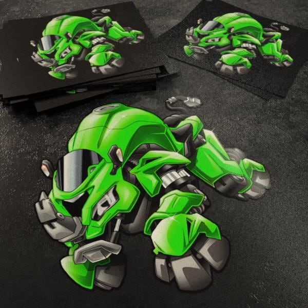 Kawasaki Ninja ZX-10R Inspired Stickers - Set of 3 Motorcycle Decals for Riders