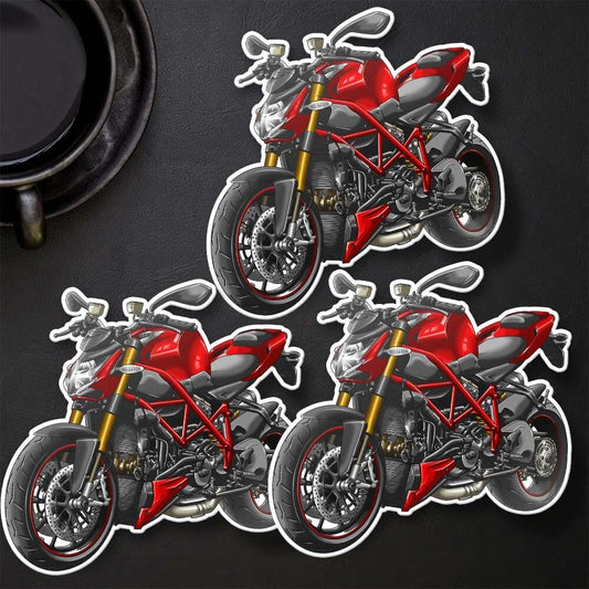 Ducati Streetfighter 1098 Stickers - Set of 3 Motorcycle Decals for Riders