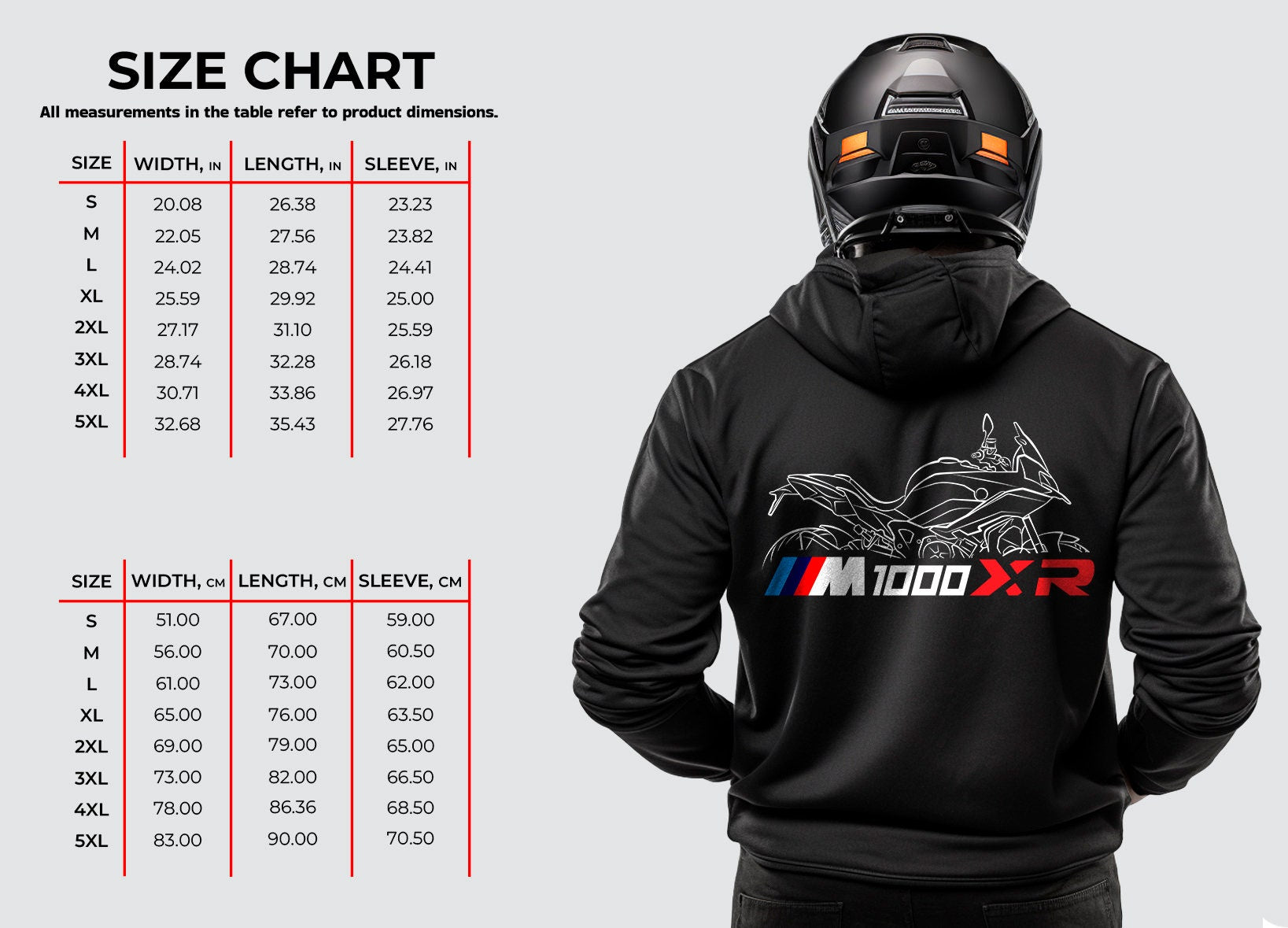 BMW M1000XR Hoodie - Motorcycle Sweatshirt for Motorrad Riders