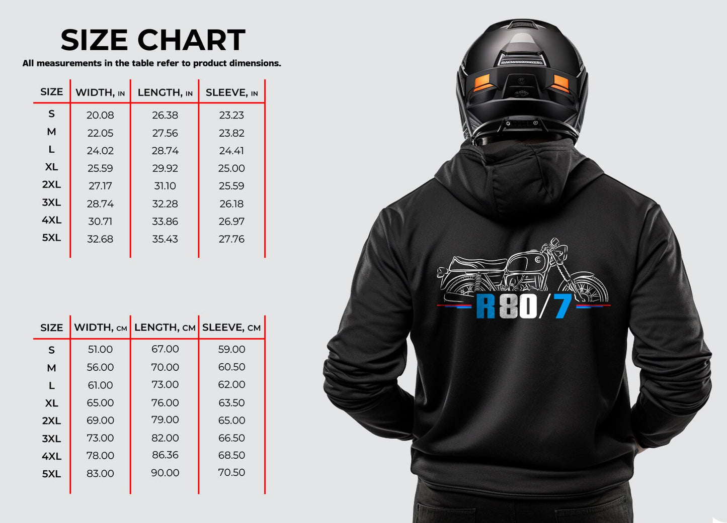 BMW R80/7 Hoodie - Motorcycle Sweatshirt for Motorrad Riders
