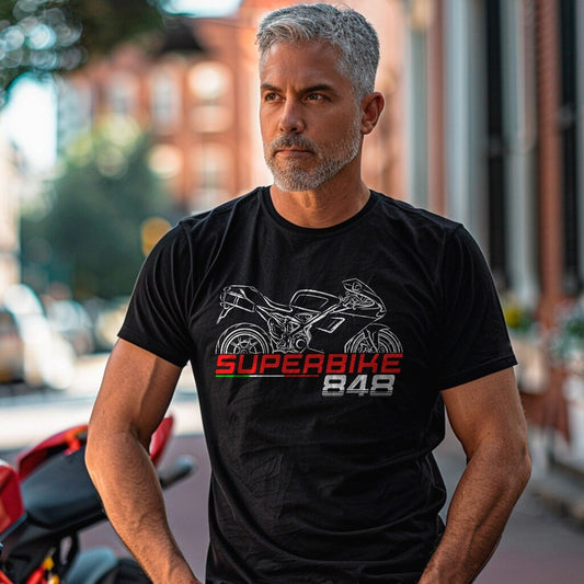 Ducati Superbike 848 Inspired T-Shirt - Motorcycle Tee Shirt for Riders