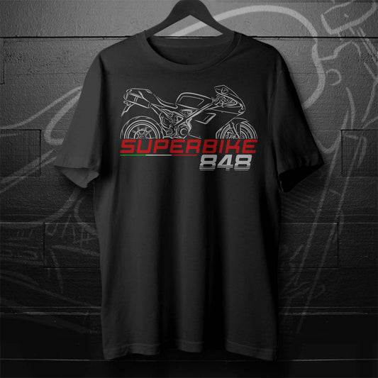 Ducati Superbike 848 Inspired T-Shirt - Motorcycle Tee Shirt for Riders
