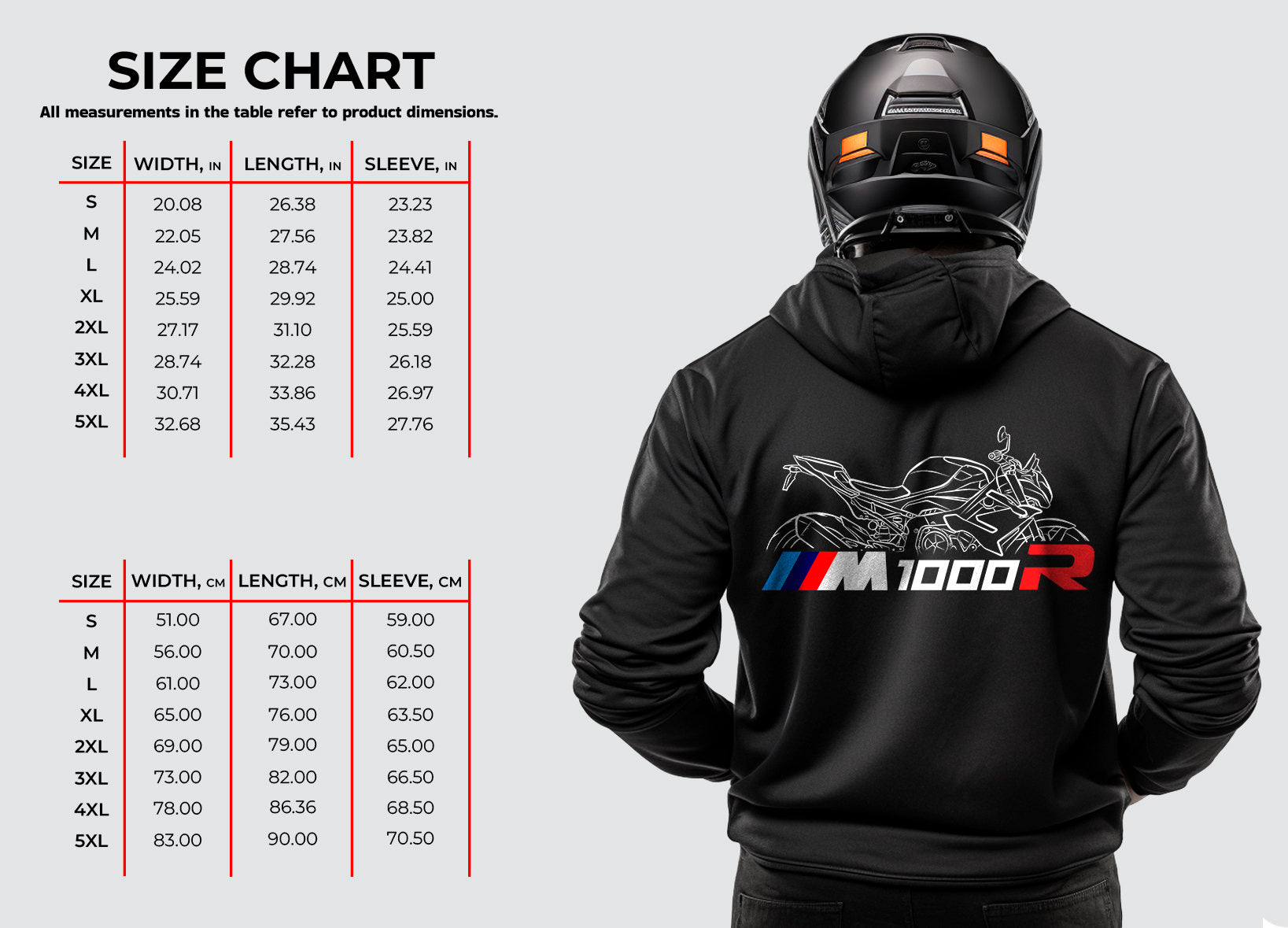 BMW M1000R Hoodie - Motorcycle Sweatshirt for Motorrad Riders