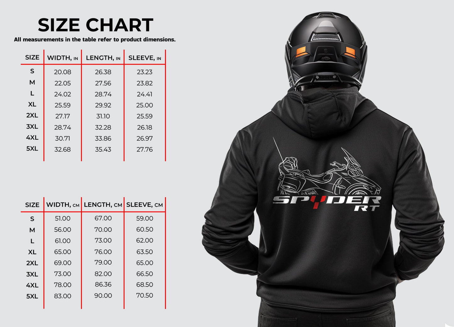 Can-Am Spyder RT Hoodie - Motorcycle Sweatshirt for Riders