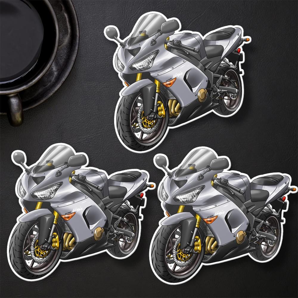Kawasaki ZX-6R 2005-06 Inspired Stickers - Set of 3 Motorcycle Decals for Riders
