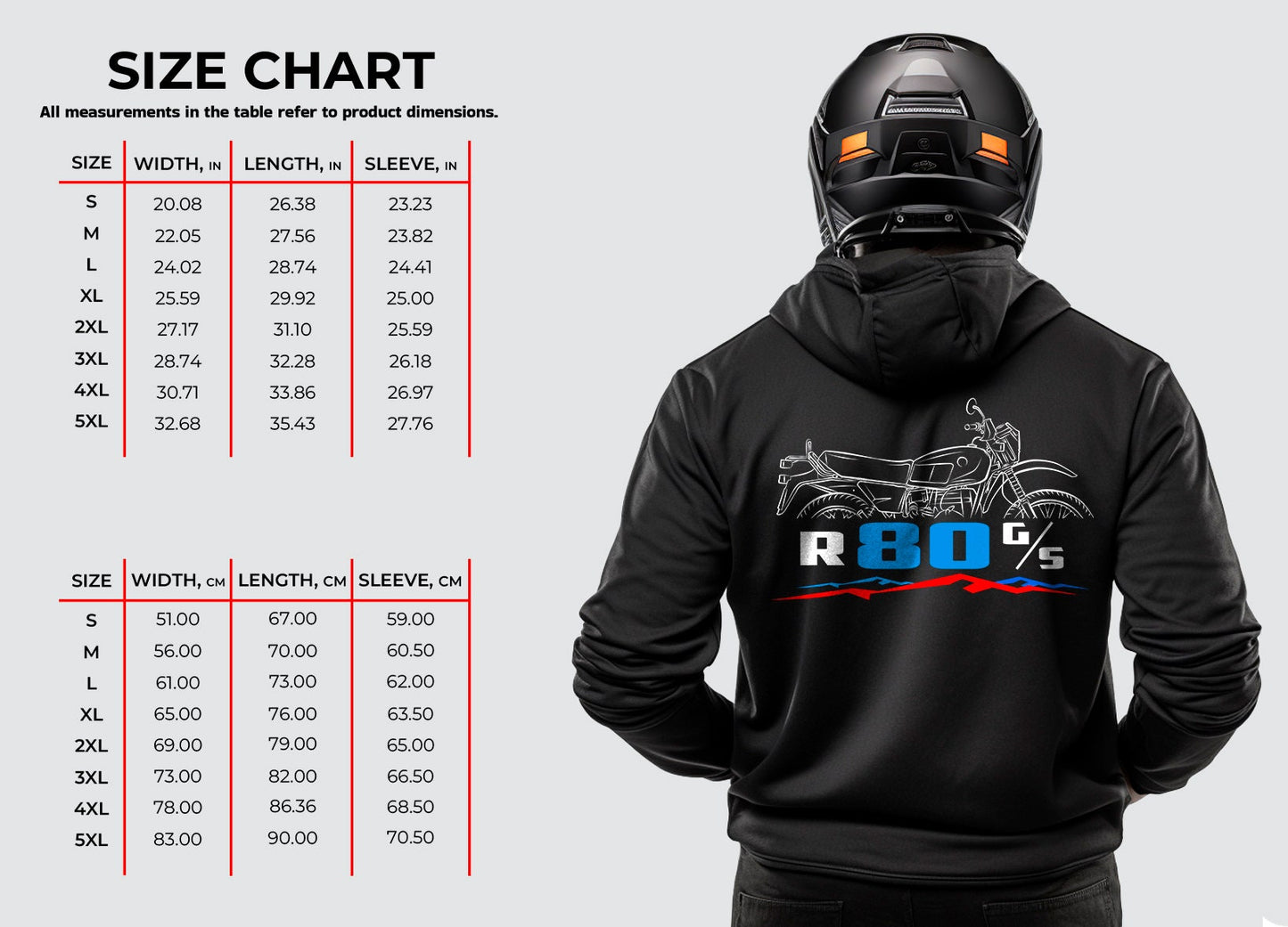 BMW R80G/S Hoodie - Motorcycle Sweatshirt for Motorrad Riders