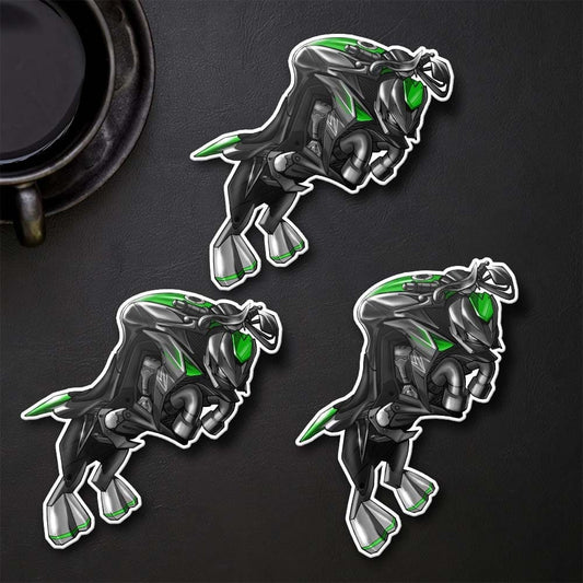Kawasaki Z 1000 2017-20 Inspired Stickers - Set of 3 Motorcycle Decals for Riders