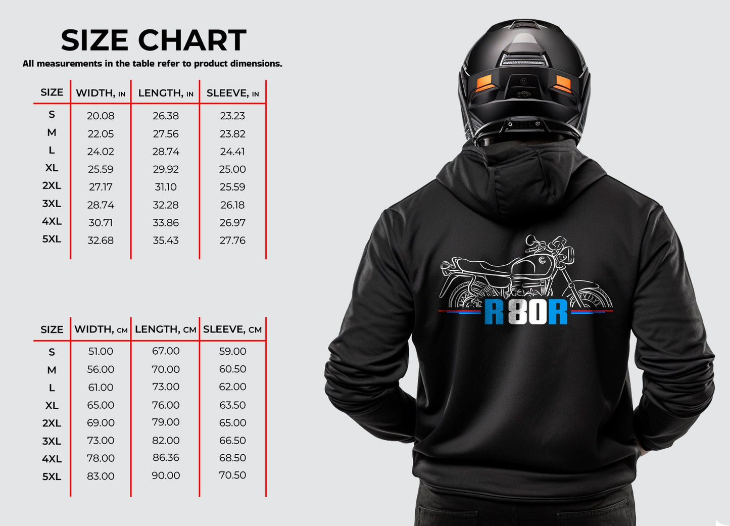 BMW R80R Hoodie - Motorcycle Sweatshirt for Motorrad Riders