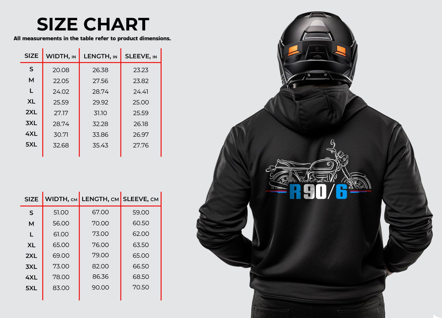 BMW R90/6 Hoodie - Motorcycle Sweatshirt for Motorrad Riders