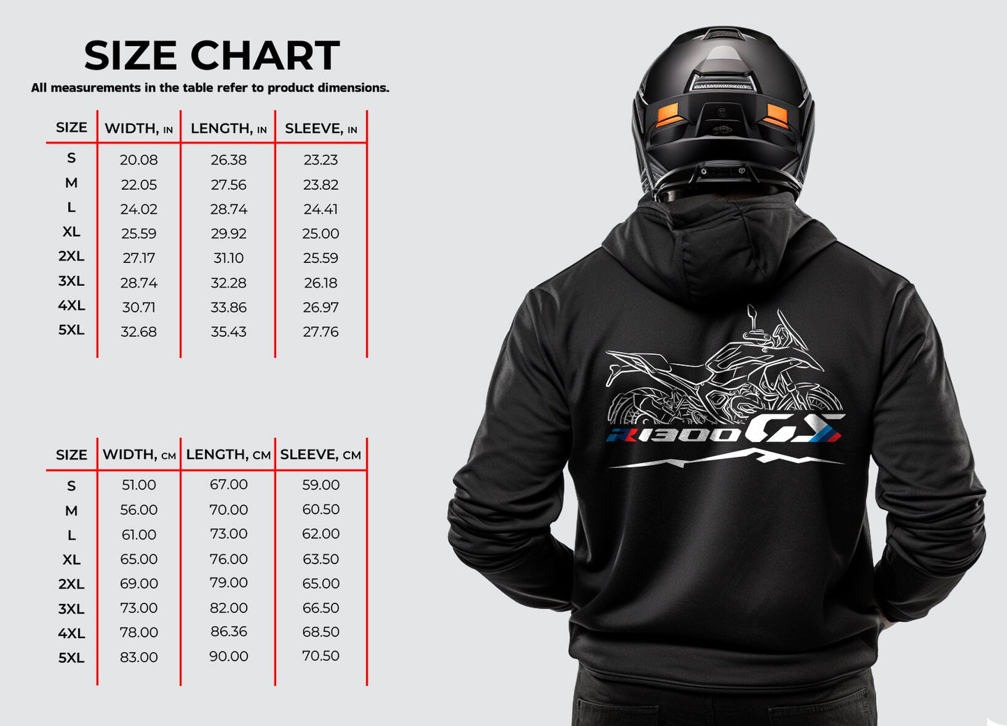 BMW R1300GS Hoodie - Motorcycle Sweatshirt for Motorrad Riders
