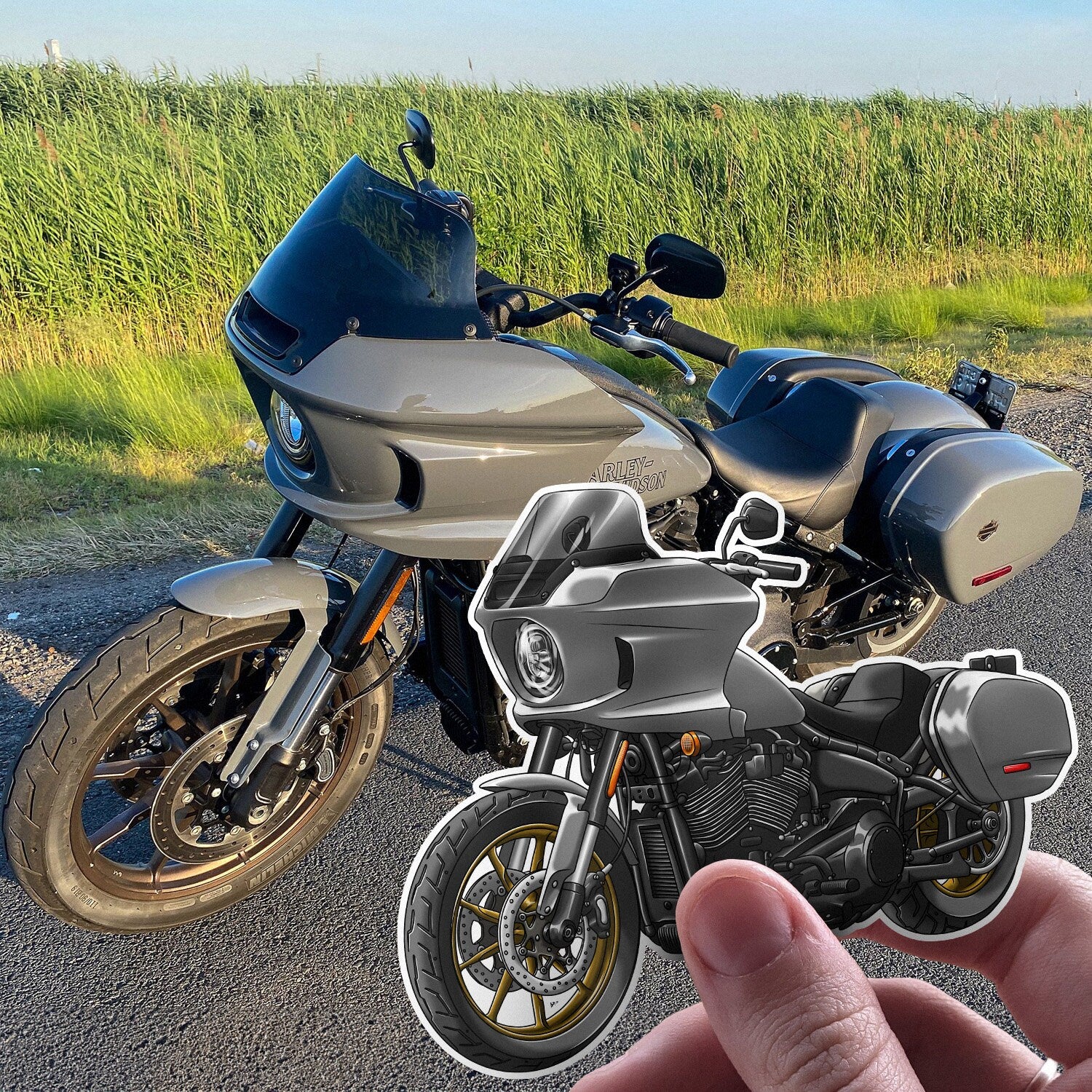 Harley Low Rider ST Stickers - Set of 3 Biker Motorcycle Decals