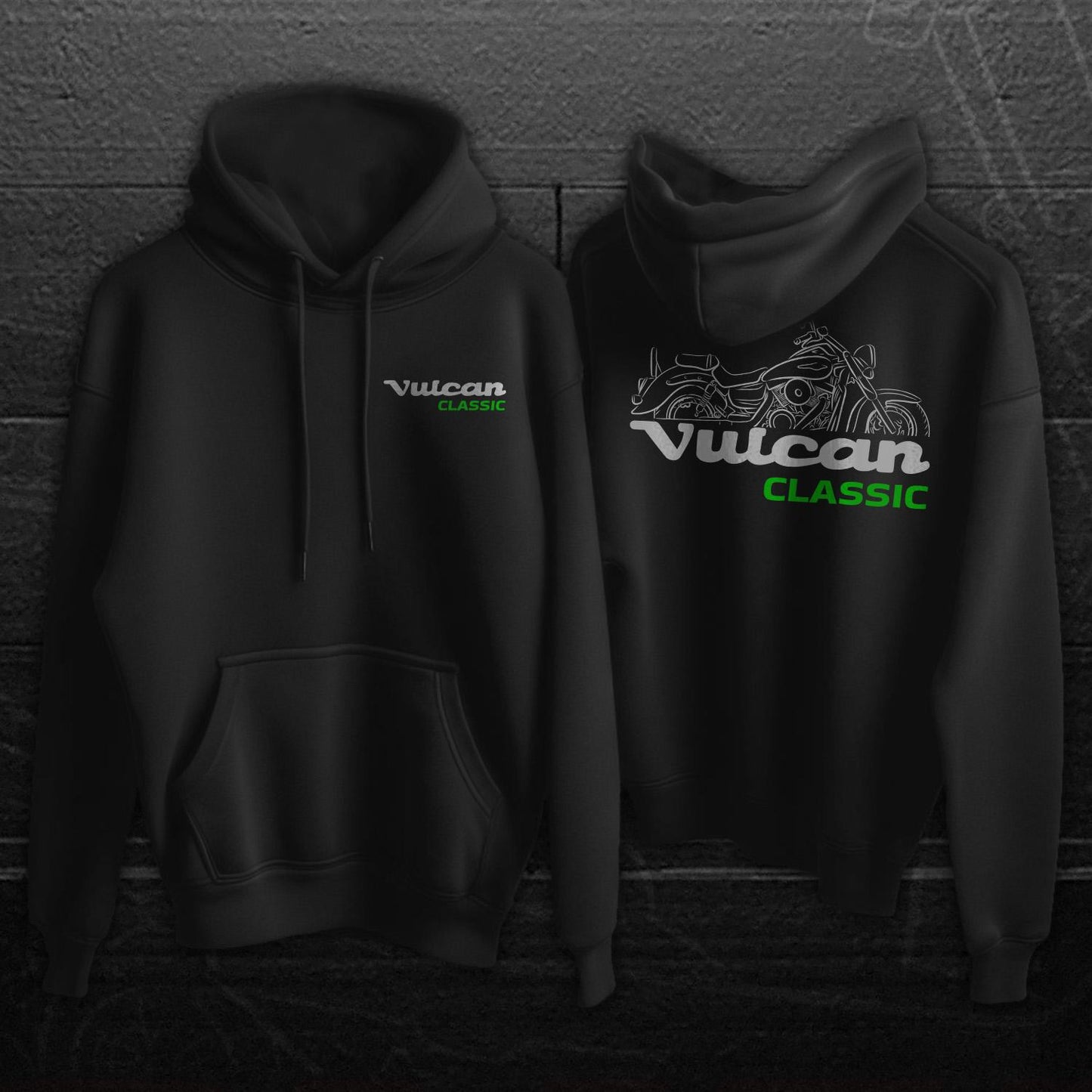 Kawasaki VN1600 Vulcan 1600 Classic Inspired Hoodie - Motorcycle Sweatshirt for Riders