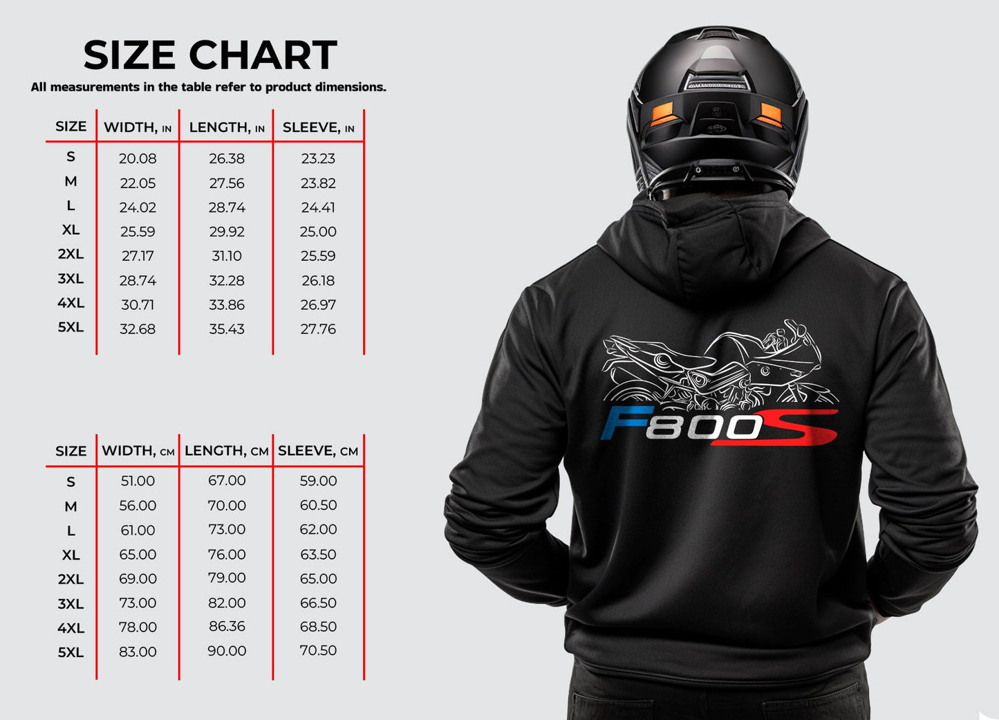 BMW F800S Hoodie - Motorcycle Sweatshirt for Riders
