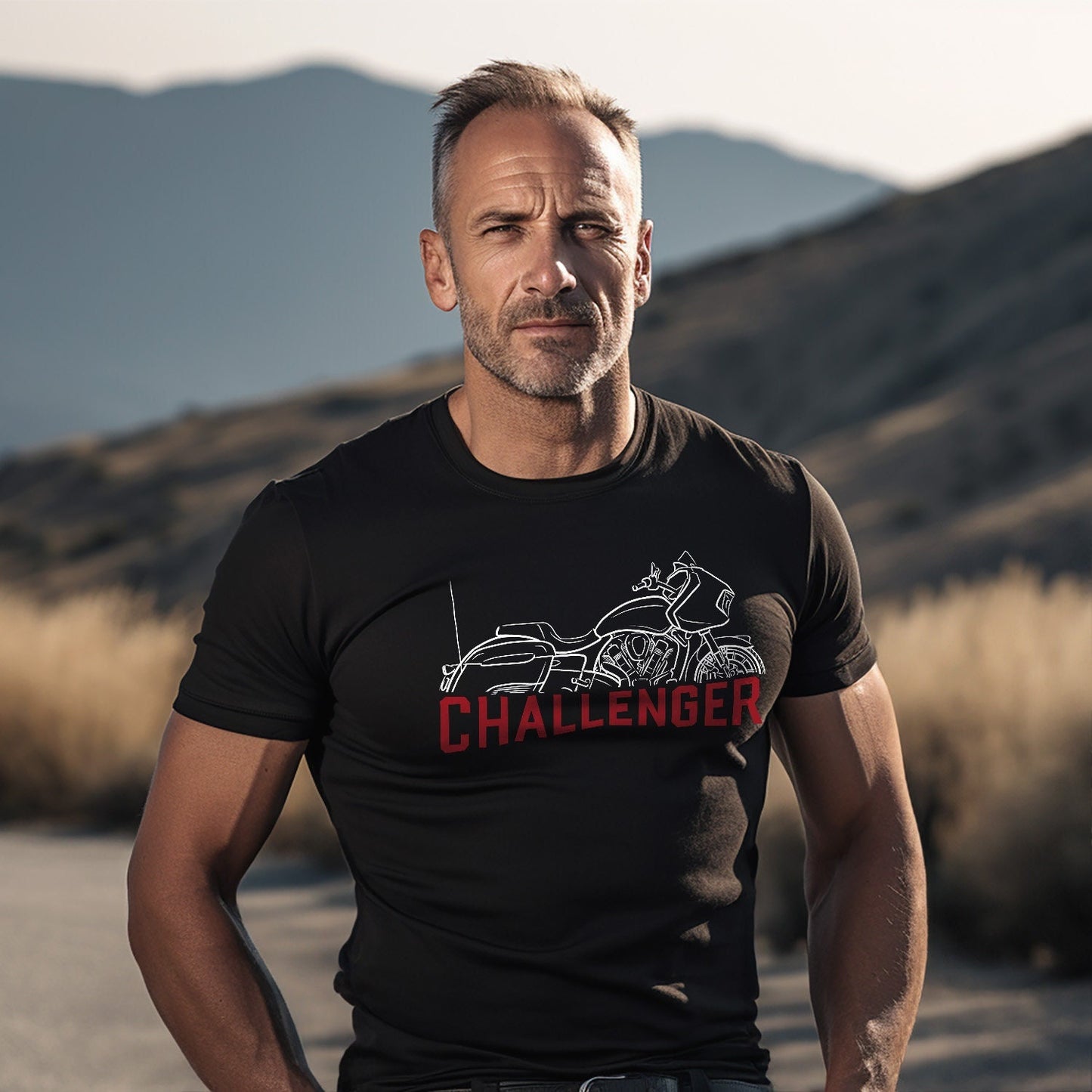 Indian Challenger T-Shirt - Motorcycle Tee Shirt for Bikers