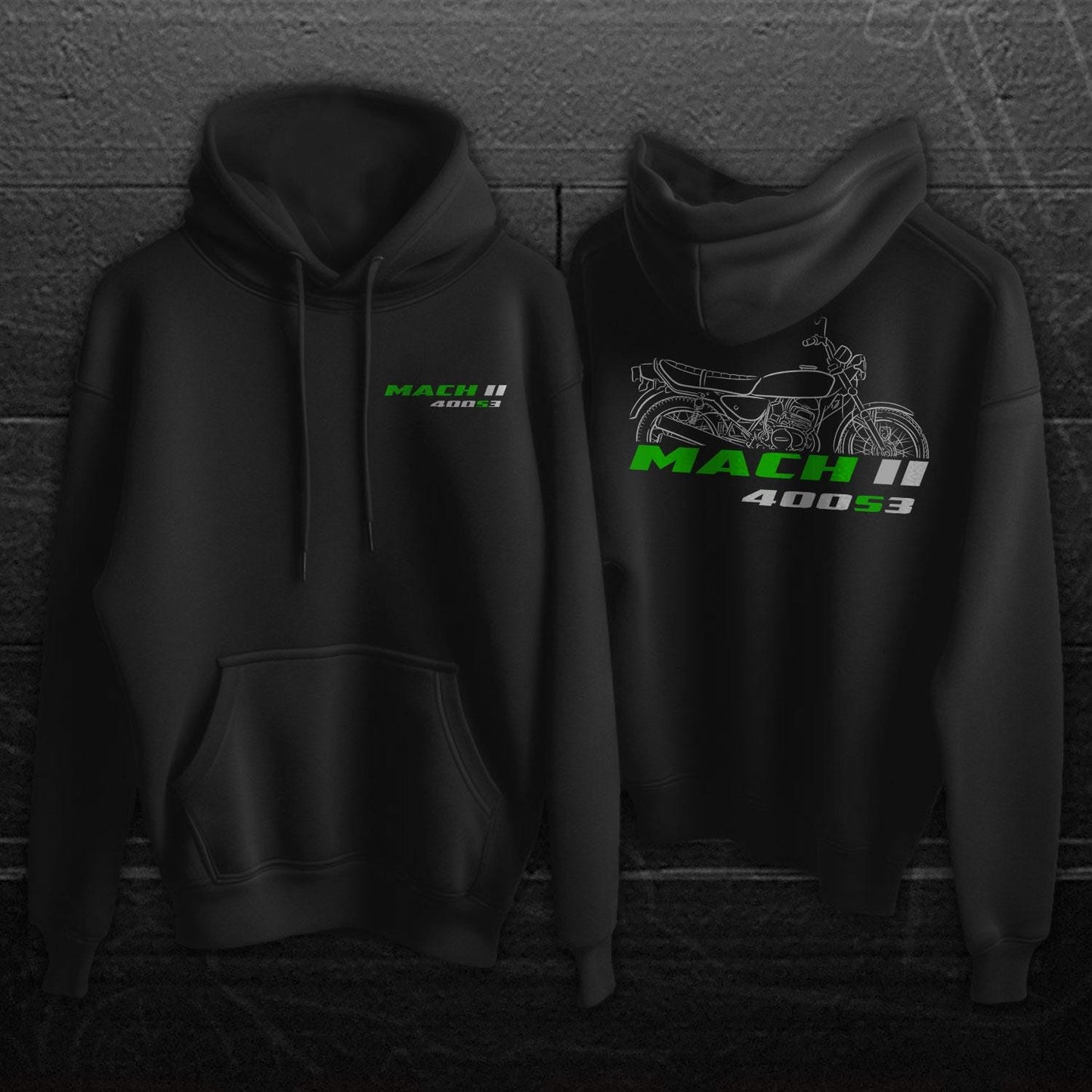 Kawasaki 400 Mach II S3 Inspired Hoodie - Motorcycle Sweatshirt for Riders