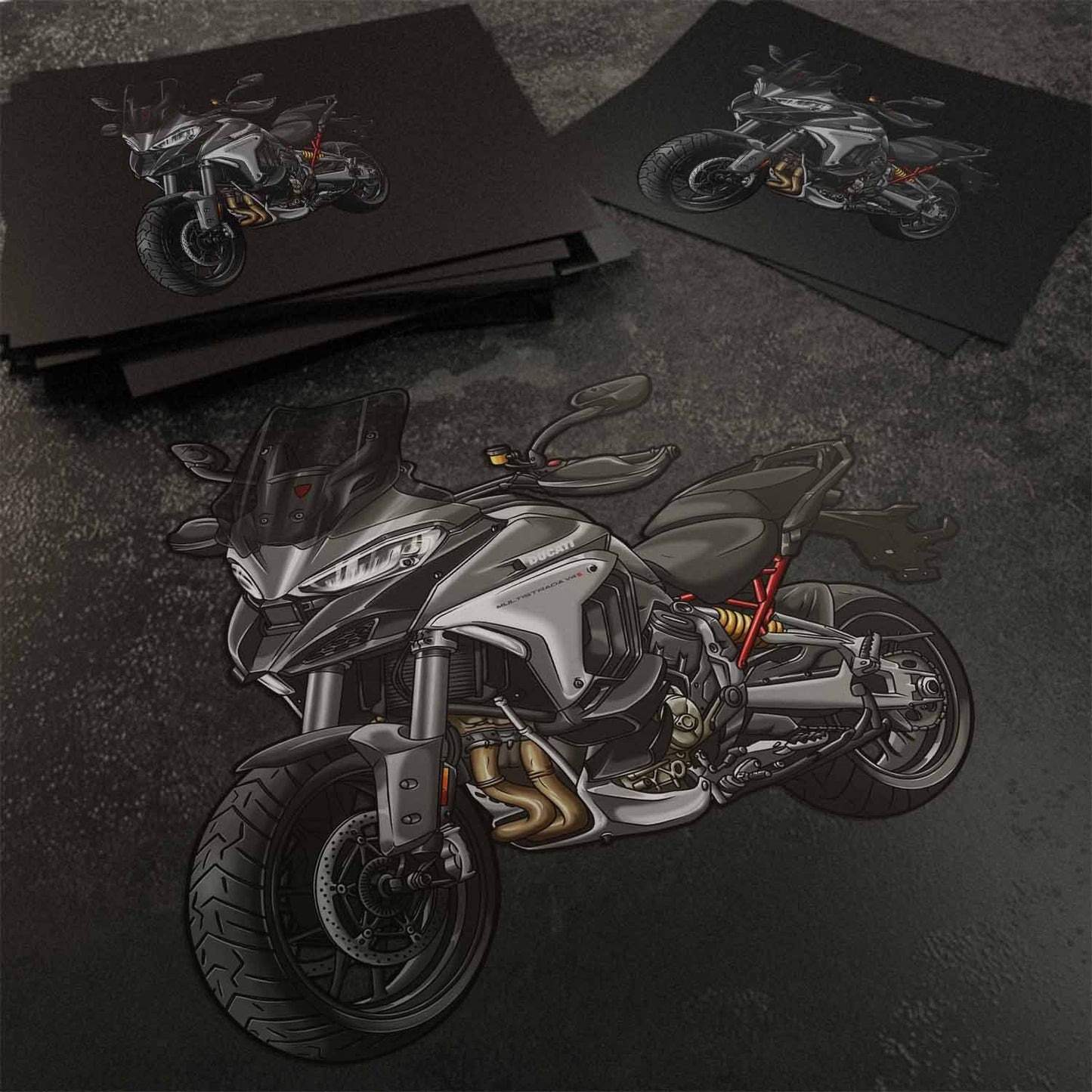Ducati Multistrada V4S Stickers - Set of 3 Motorcycle Decals for ADV Riders