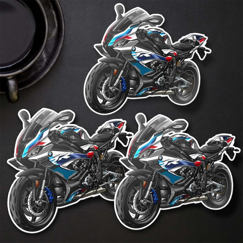 BMW M1000RR Stickers - Set of 3 Motorcycle Decals for Motorrad Riders