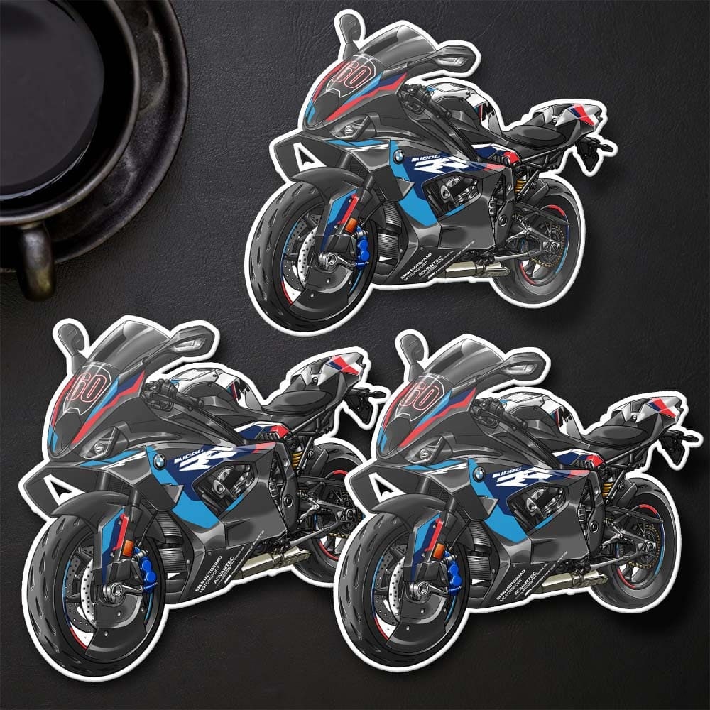BMW M1000RR Stickers - Set of 3 Motorcycle Decals for Motorrad Riders