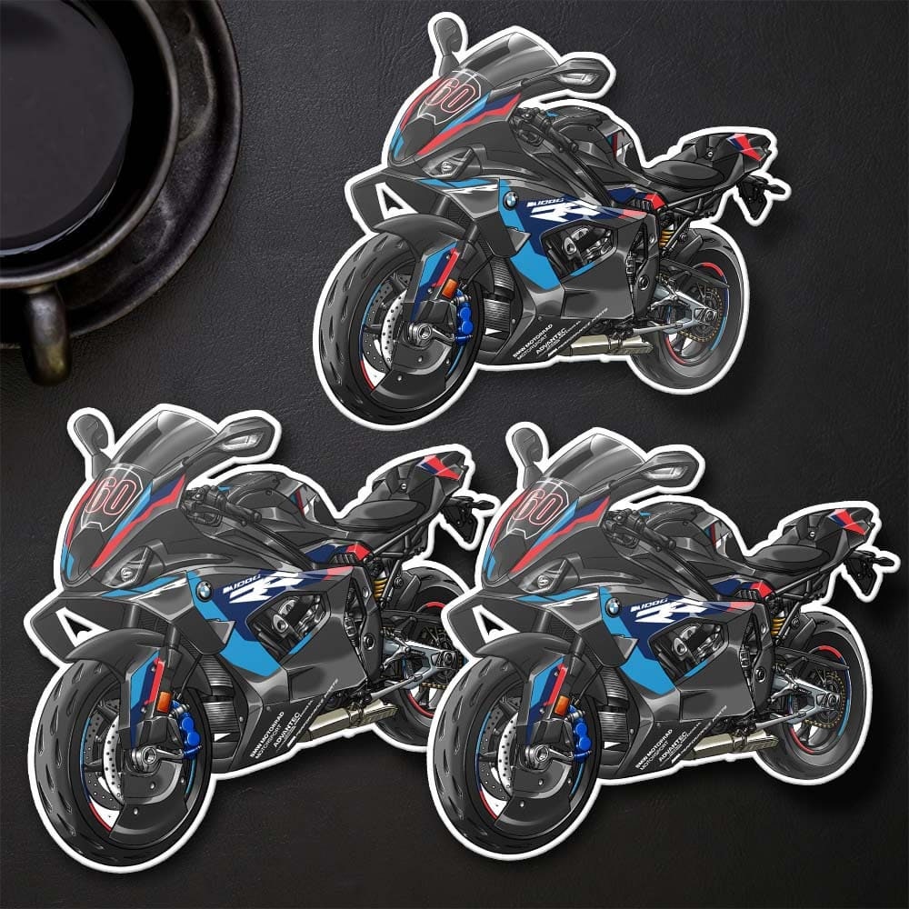 BMW M1000RR Stickers - Set of 3 Motorcycle Decals for Motorrad Riders