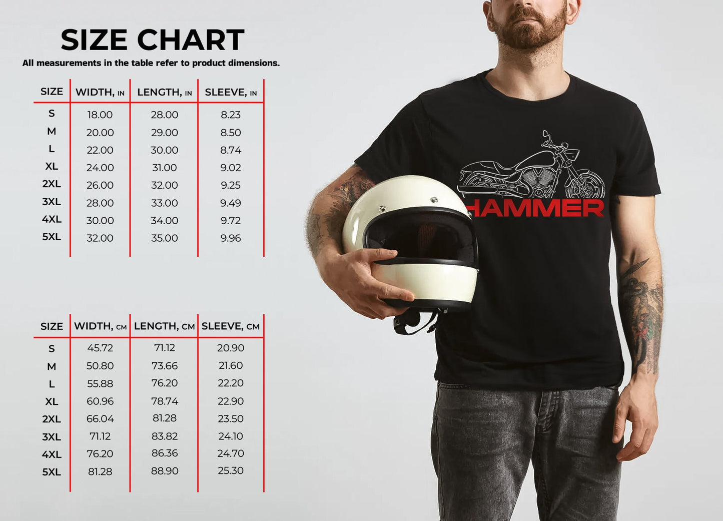 Victory Hammer T-Shirt - Motorcycle Tee Shirt for Bikers