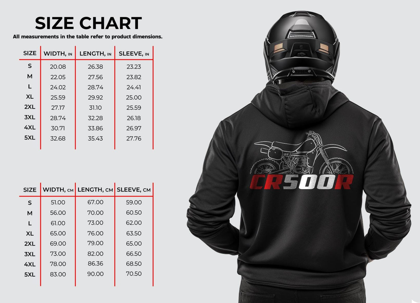 Honda CR500R Inspired Hoodie - Motorcycle Sweatshirt