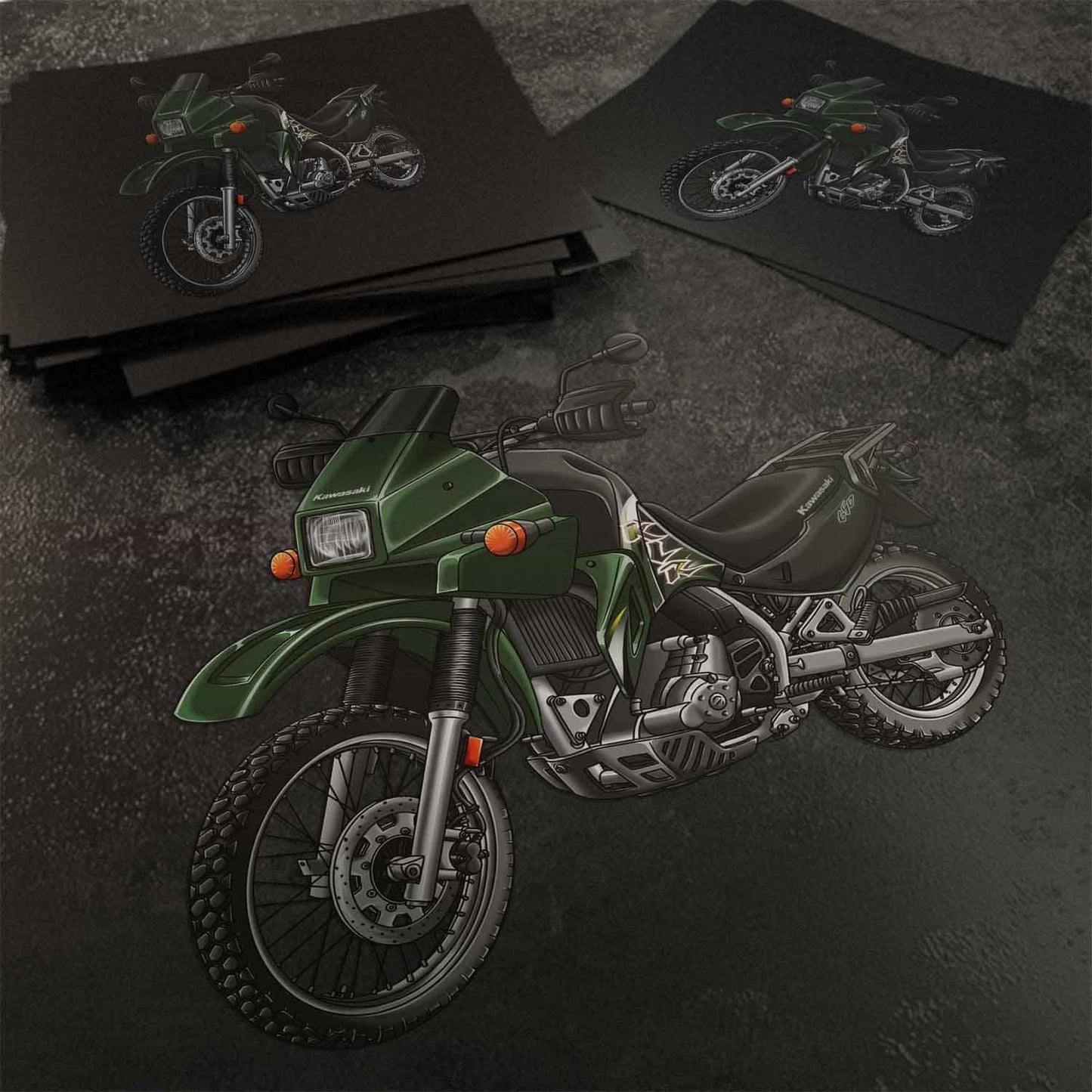 Kawasaki KLR 650 A 1994-2003 Stickers - Set of 3 Motorcycle Decals for Riders