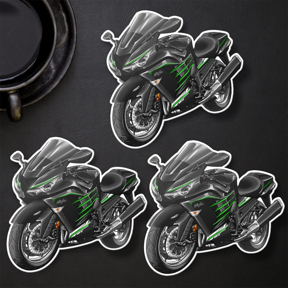 Kawasaki Ninja ZX-14R 2012-13 Stickers - Set of 3 Motorcycle Decals for Riders