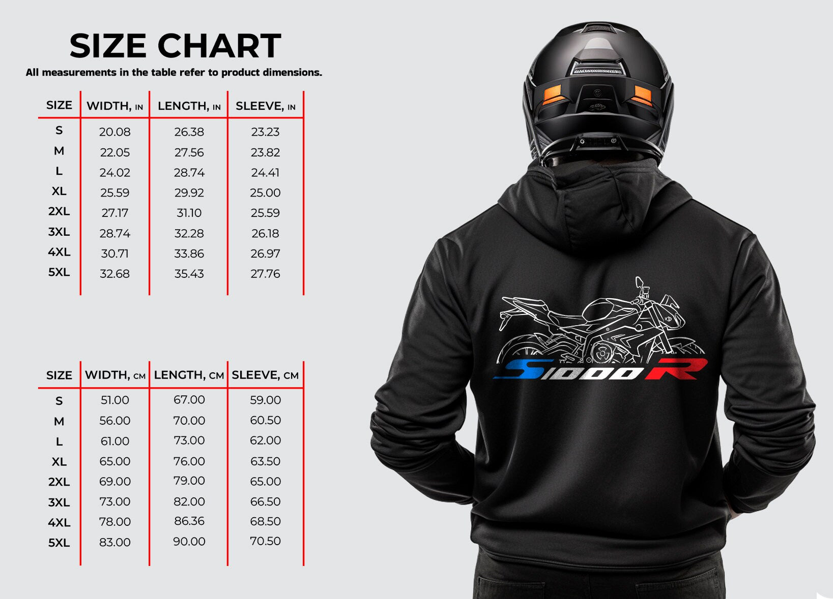 BMW S1000R Hoodie - Motorcycle Sweatshirt for Motorrad Riders