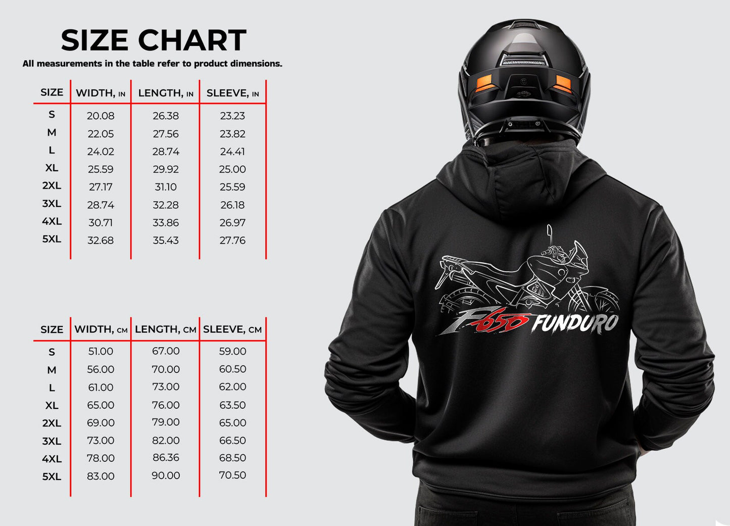 BMW F650 Funduro Hoodie - Motorcycle Sweatshirt for Riders
