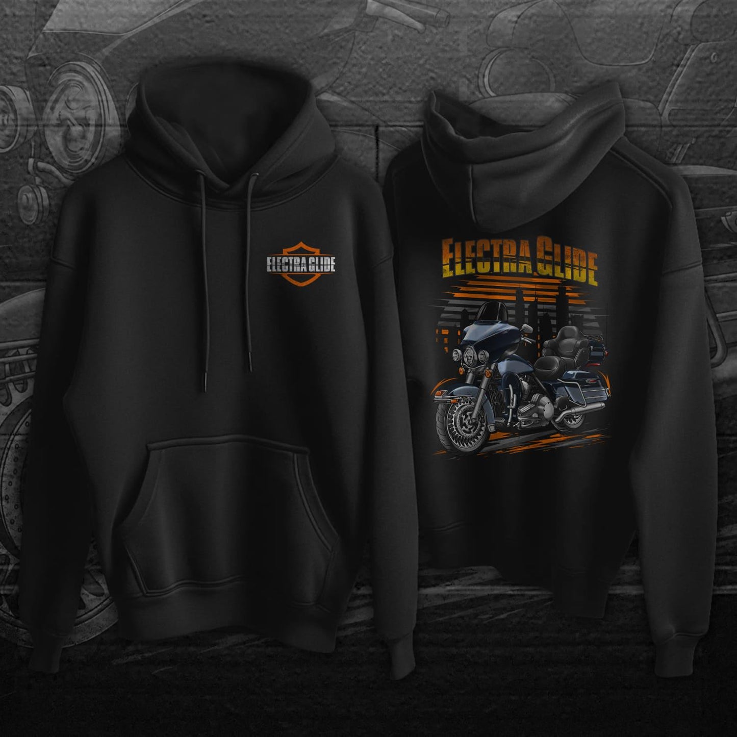 Harley Electra Glide Ultra Classic FLHTCU & FLHTCUI 2012-13 Inspired Hoodie - Biker Motorcycle Sweatshirt