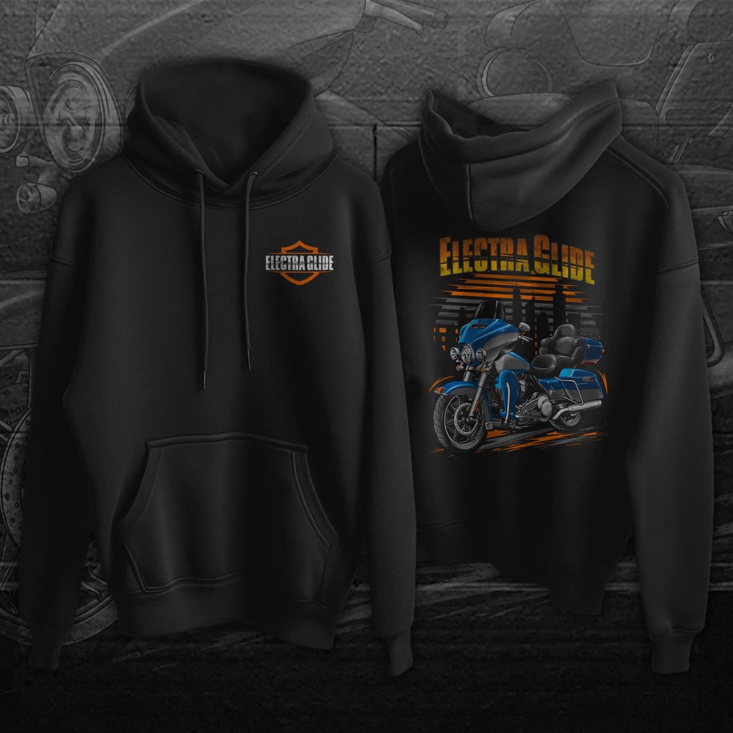 Harley Electra Glide Ultra Classic FLHTCU & FLHTCUI 2016-18 Inspired Hoodie - Biker Motorcycle Sweatshirt