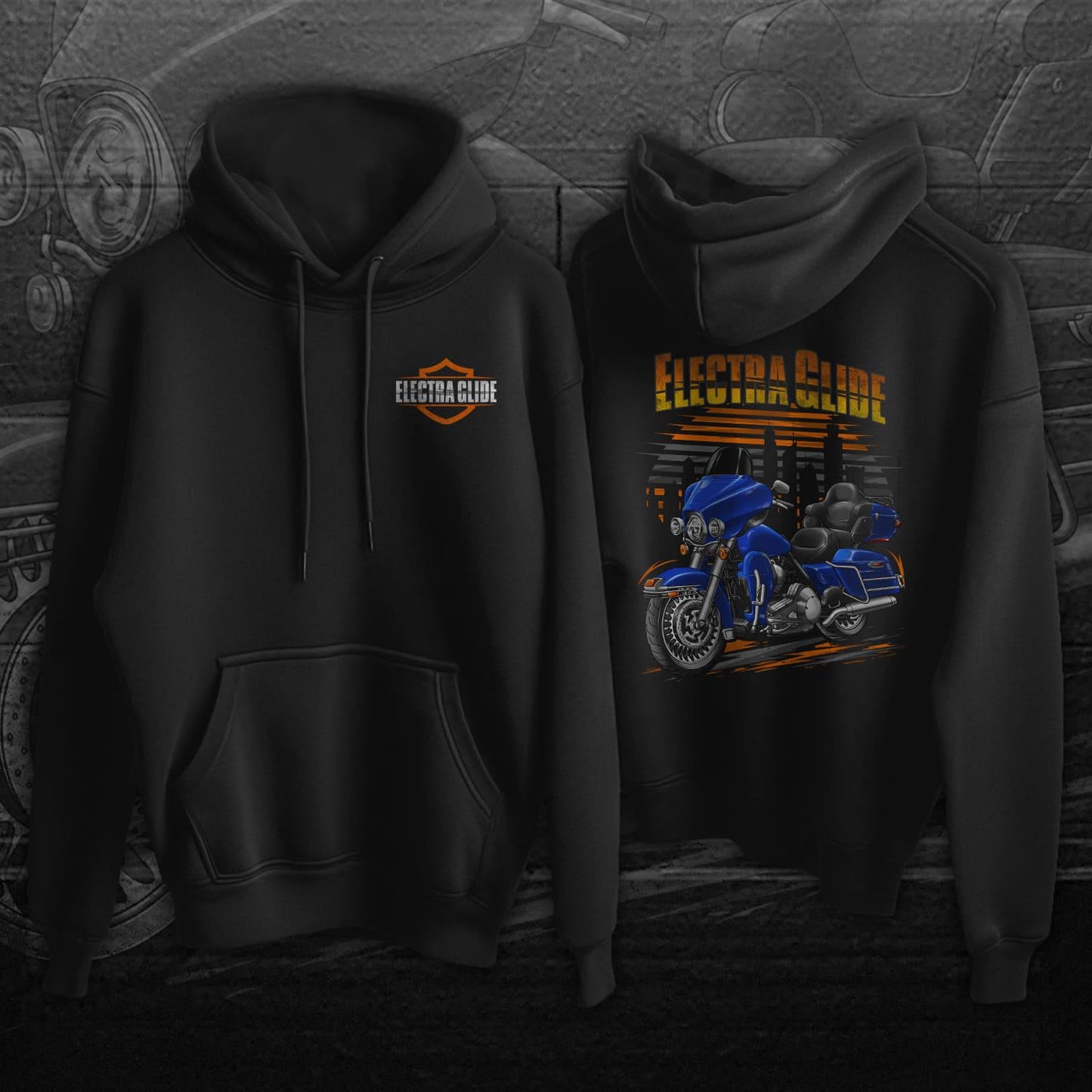 Harley Electra Glide Ultra Classic FLHTCU & FLHTCUI 2009-10 Inspired Hoodie - Biker Motorcycle Sweatshirt