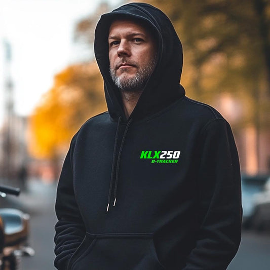 Kawasaki KLX250 D-Tracker Inspired Hoodie - Motorcycle Sweatshirt for Riders