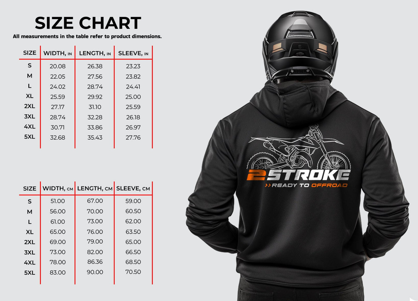 KTM 125 XC-W Hoodie - Motorcycle Sweatshirt for Enduro Riders