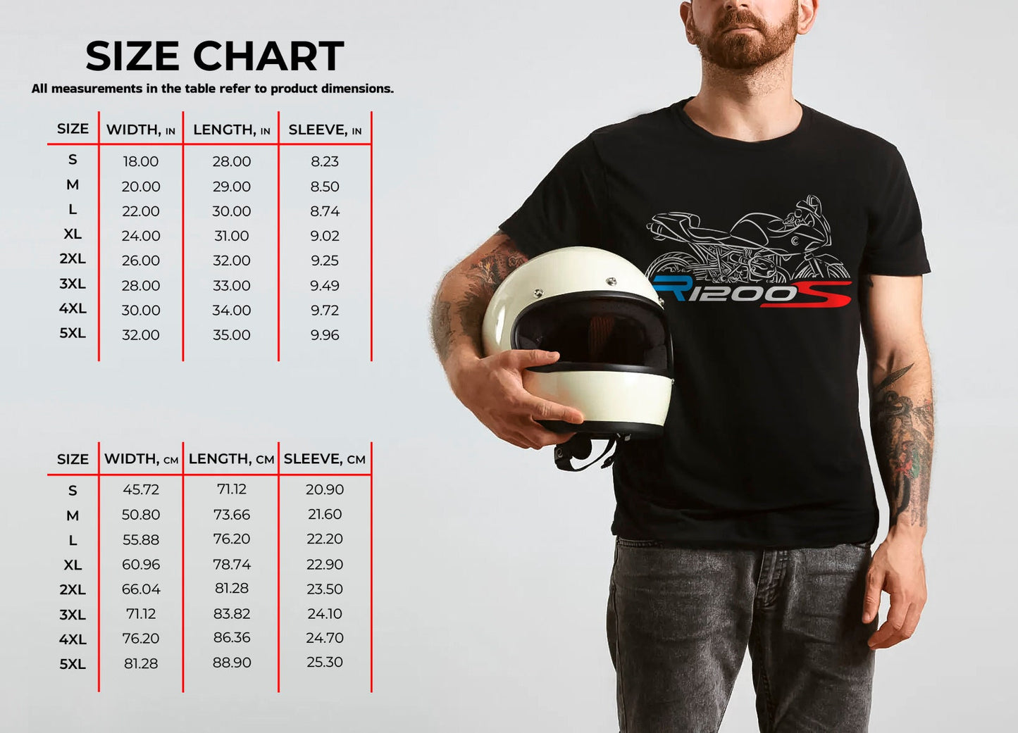 BMW R1200S T-Shirt - Motorcycle Tee Shirt for Motorrad Riders