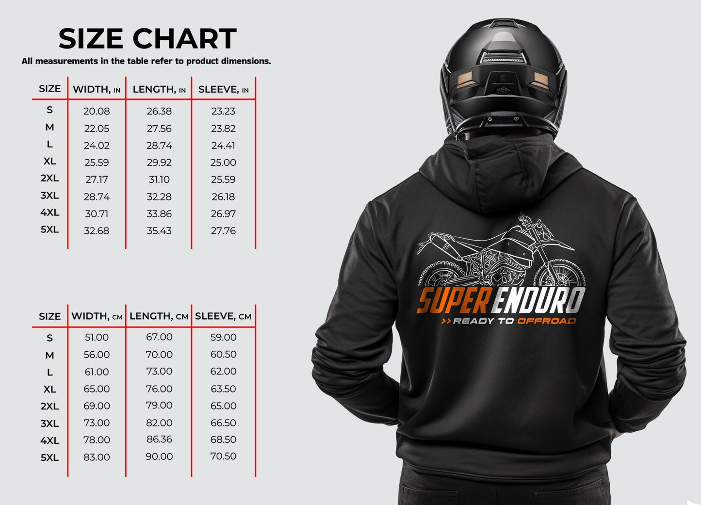 KTM 950 Super Enduro R Hoodie - Motorcycle Sweatshirt for Enduro Riders
