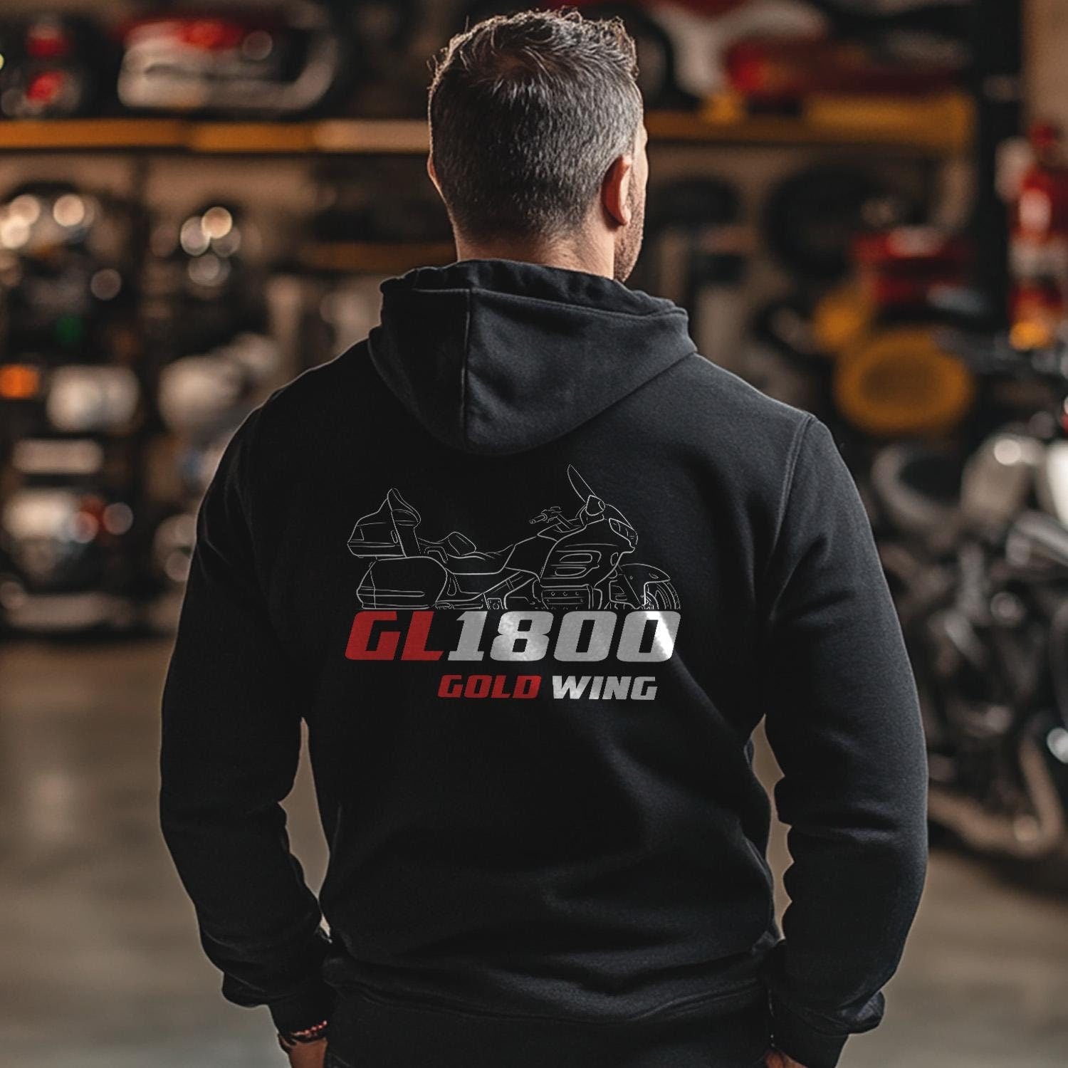 Honda GL 1800 Gold Wing Inspired Hoodie - Motorcycle Sweatshirt for Riders