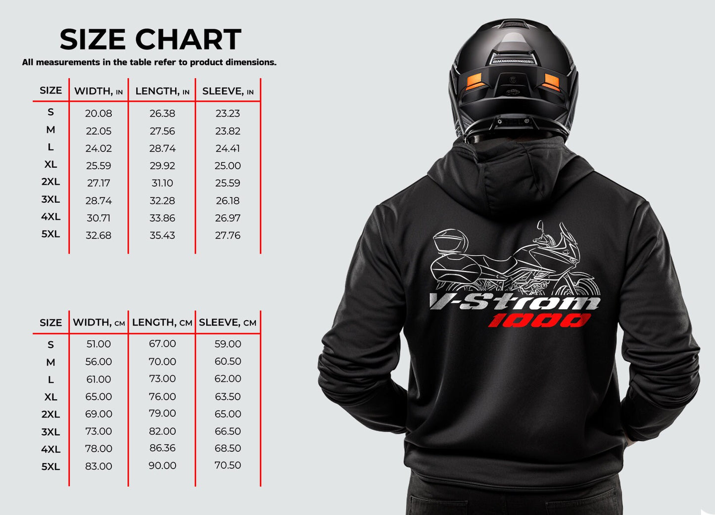 Suzuki V-STROM 1000 Hoodie - Motorcycle Sweatshirt for ADV Riders