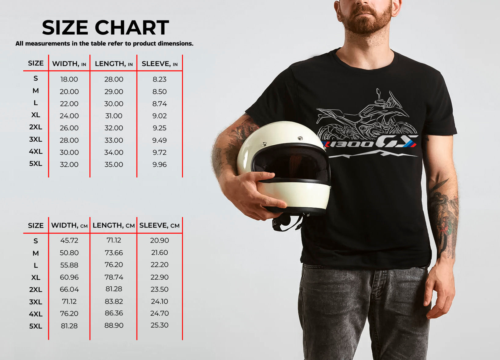 BMW R1300GS T-Shirt - Motorcycle Tee Shirt for Motorrad Riders