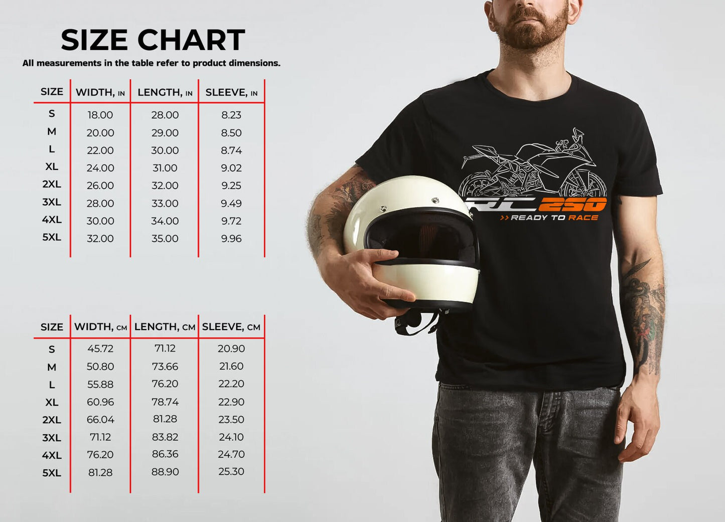 KTM RC 250 T-Shirt - Motorcycle Tee Shirt for Riders