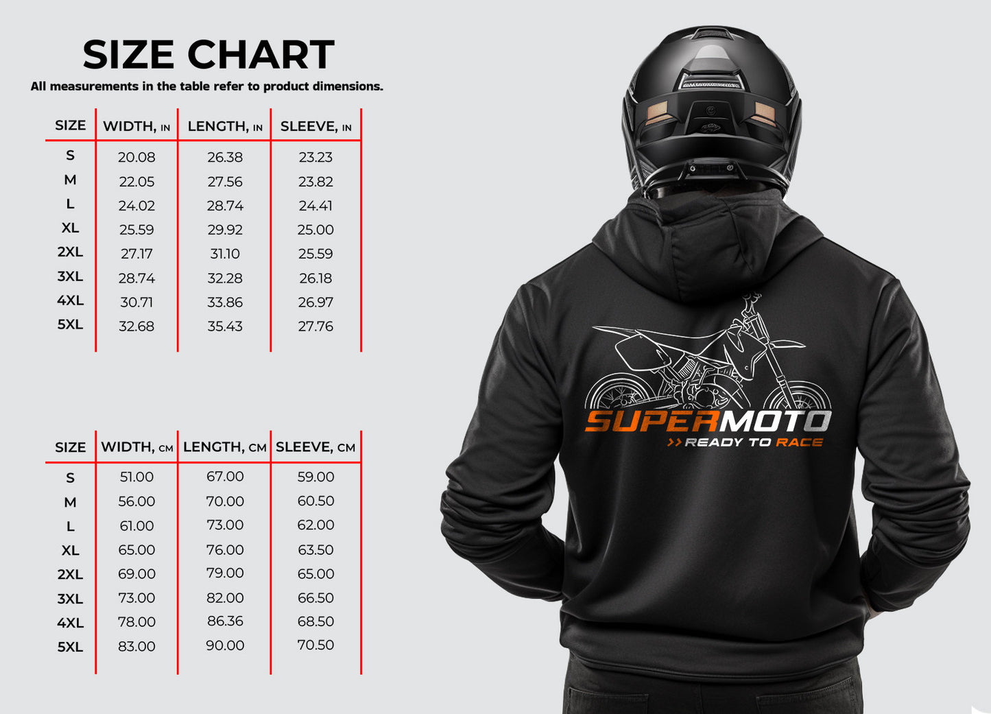 KTM 125 Supermoto Hoodie - Motorcycle Sweatshirt for Riders