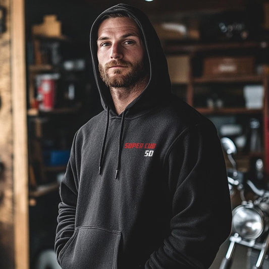 Honda Super Cub 50 Inspired Hoodie - Motorcycle Sweatshirt for Riders