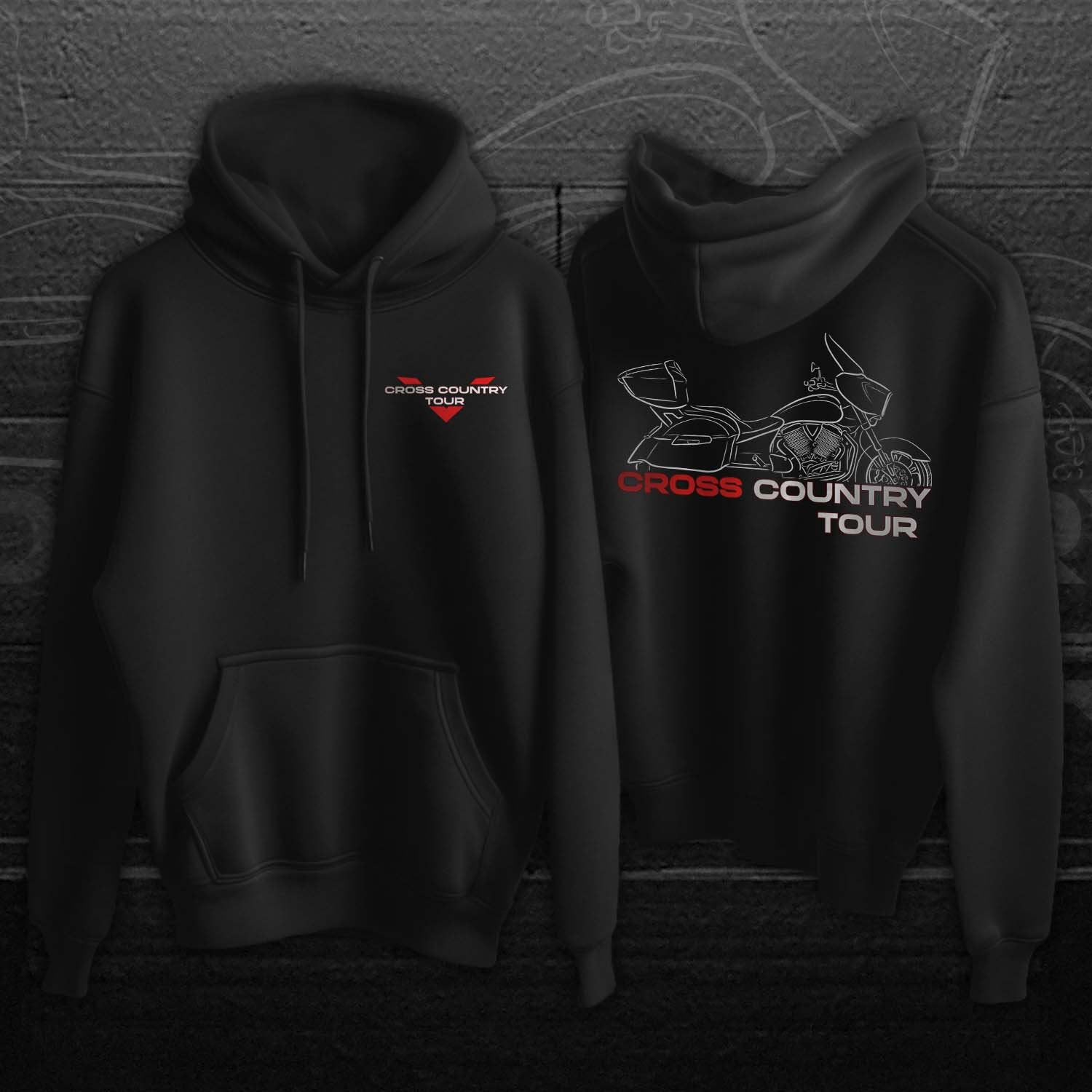 Victory Cross Country Tour Hoodie - Motorcycle Sweatshirt for Bikers